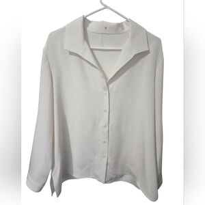 Peter Cohen Ivory 100% Silk Blouse Classic Minimalist Feminine Womens XL USA